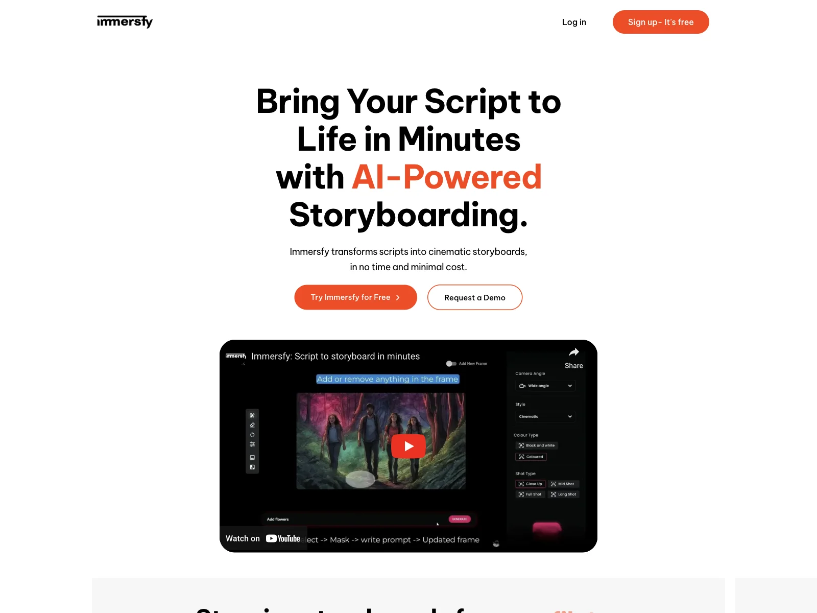 Immersfy: Transform Scripts into Stunning Storyboards