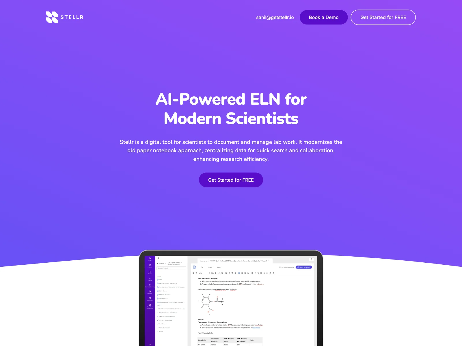 Stellr: The AI-Powered ELN for Efficient Lab Work