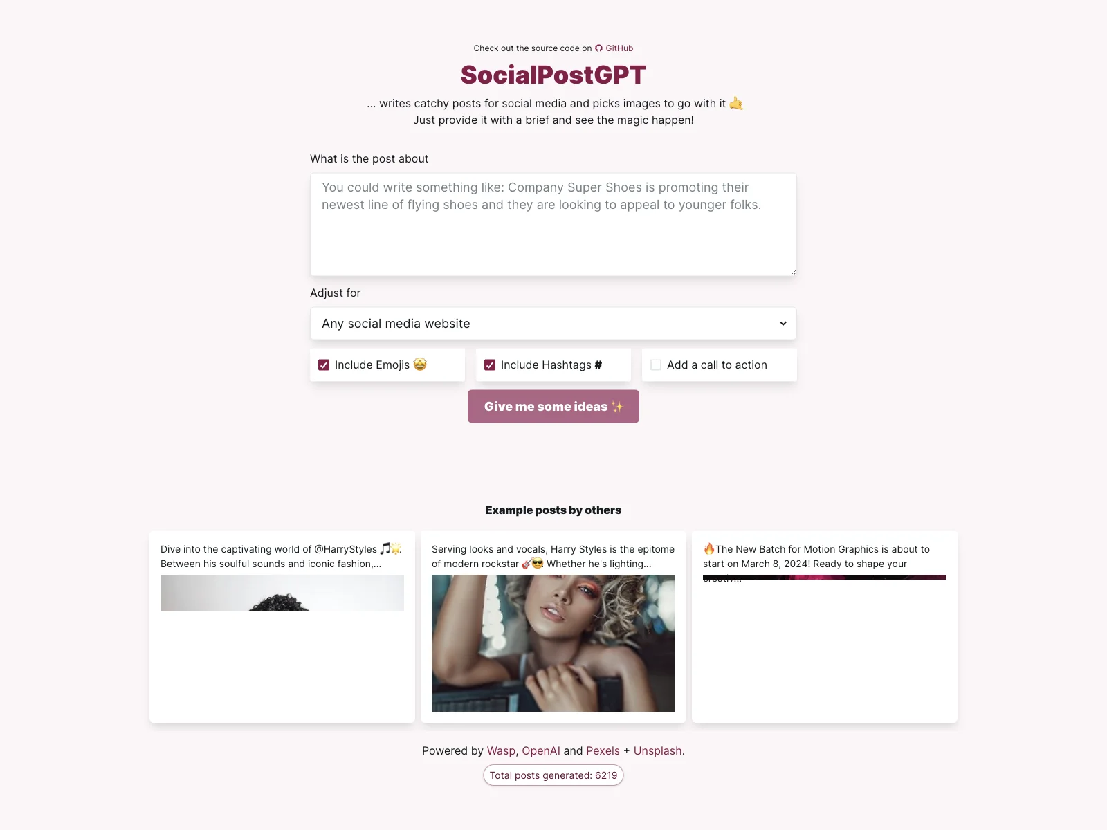 SocialPostGPT: Creating Engaging Social Media Posts