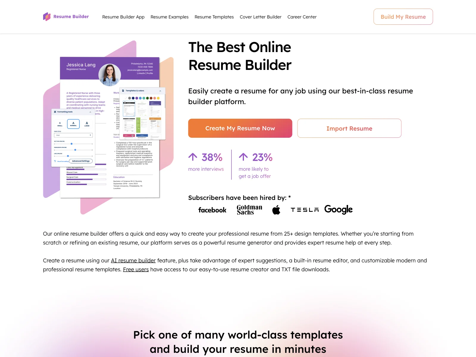 The Best Free Online Resume Builder - ResumeBuilder.com